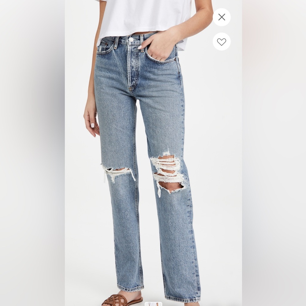Agolde Lana Mid Rise Straight Jeans